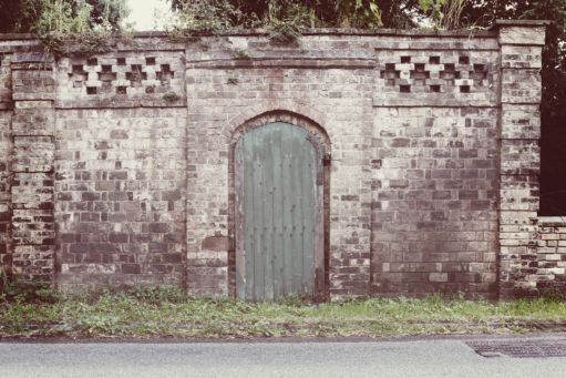 A picture of the garden wall and gateway ay the vicarage
